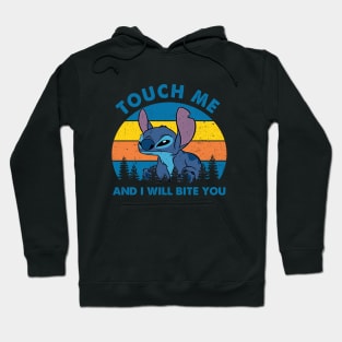 Touch Me and I Will Bite You Stitch Retro Hoodie